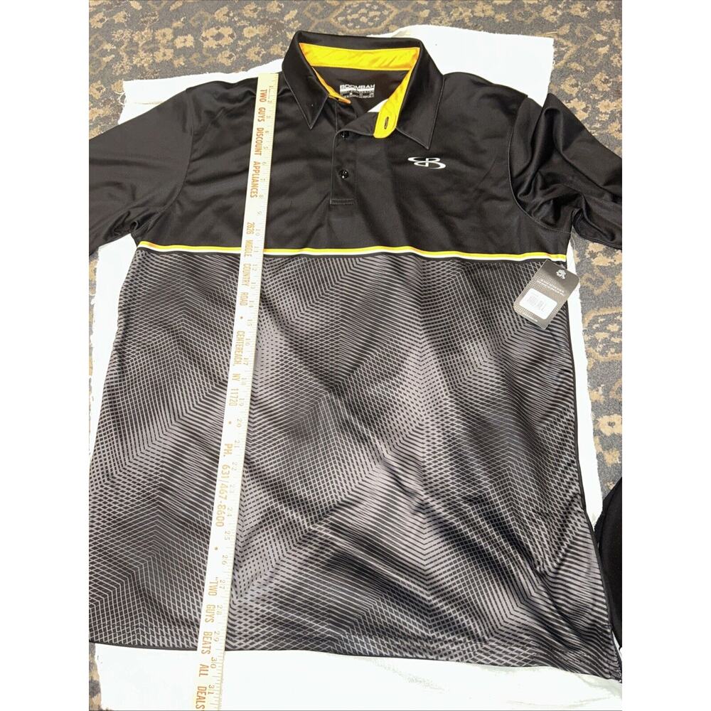 NWT Boombah Mens Polo Golf Athleisure Shirt Large Black
